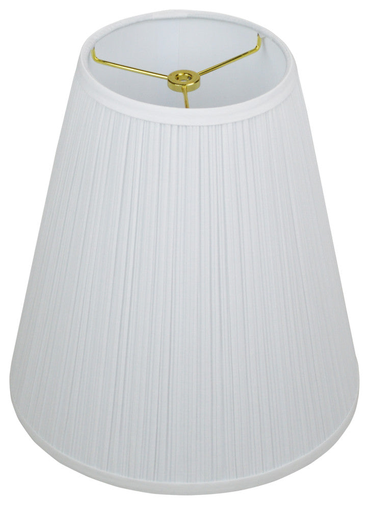 Fenchel Shades 6"x11"x12" Brass Spider Attachment Empire Lamp Shade, Pleated Mushroom White