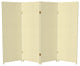 4' Tall Woven Fiber Room Divider, Cream, 4 Panel