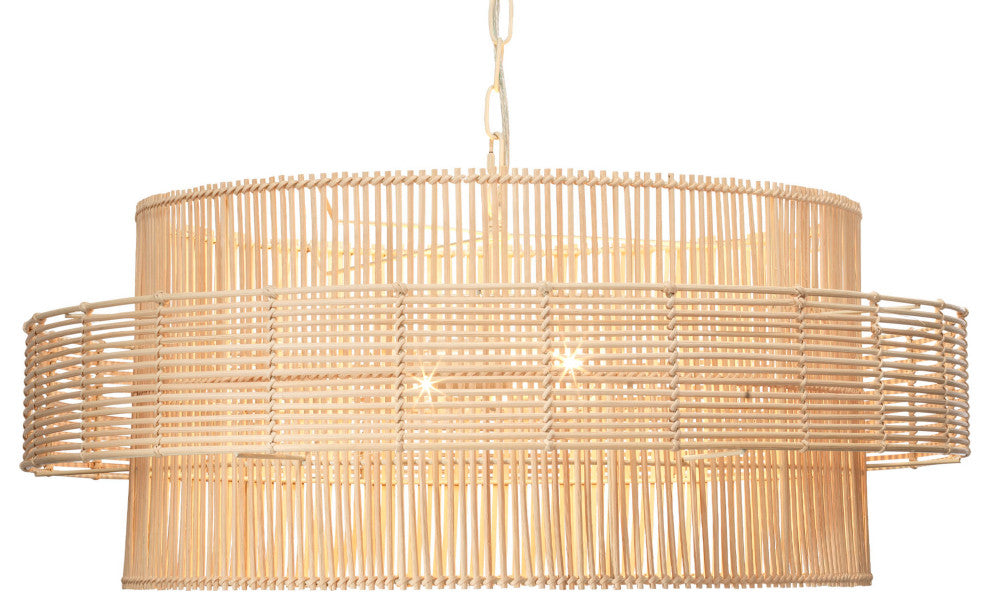 Concentric Rattan 2-Light Pendant