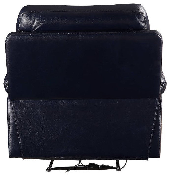Leather-Gel Upholstered Motion Recliner, Navy