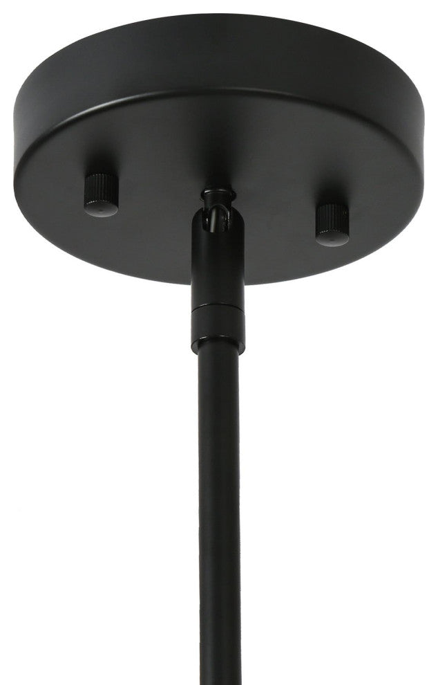 LNC 6-Light Matte Black Candle Modern/Contemporary LED Indoor Chandelier