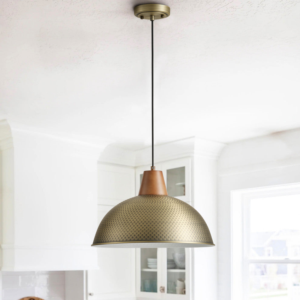 Industrial 1-light Metal Pendant Lighting Fxiture For Kitchen Island, Gold