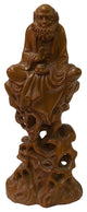 Chinese Brown Zen Master Damo Deity Meditation Wood Statue, Hws2160