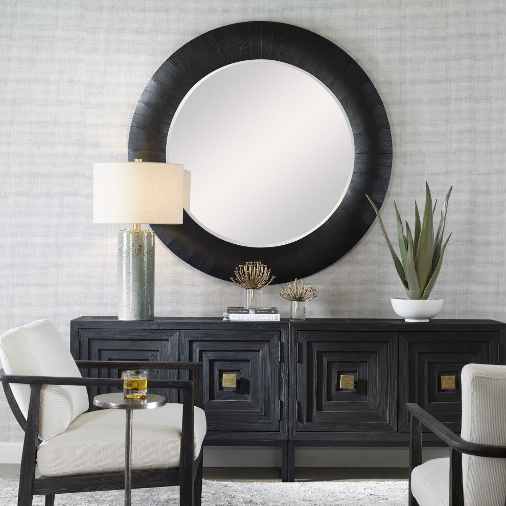 Uttermost 09855 Stockade Dark Round Mirror