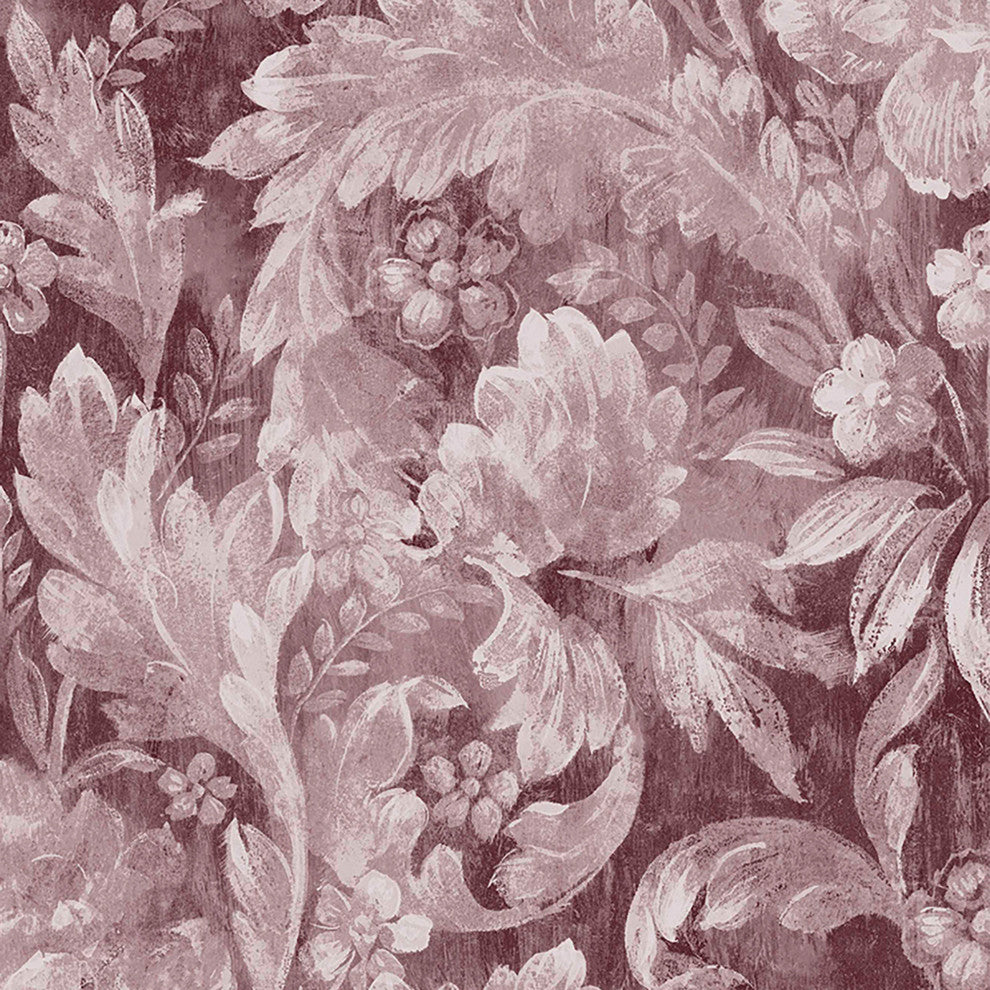 Laura Ashley Apolline Removeable Wallpaper, Pale Blackberry