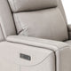 Claude Dual Power Recliner Chair, Light Gray Genuine Leather