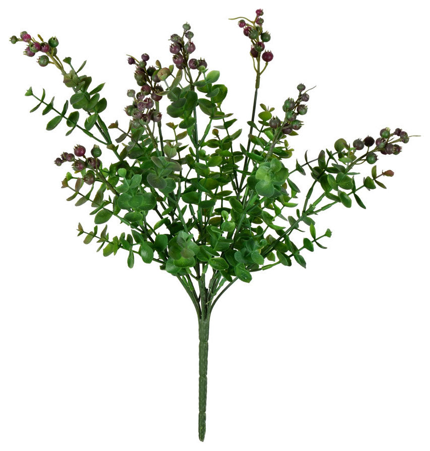 Vickerman Fi190566 14.5" Artificial Purple Money Leaf Bush Pack of 2