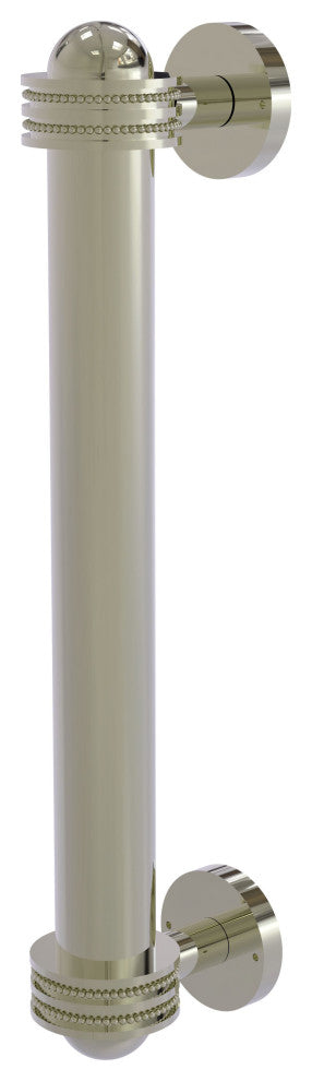 8" Door Pull With Dotted Accents, Polished Nickel