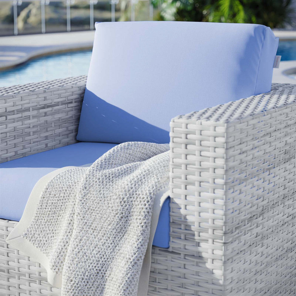Convene Outdoor Patio Armchair Light Gray Light Blue