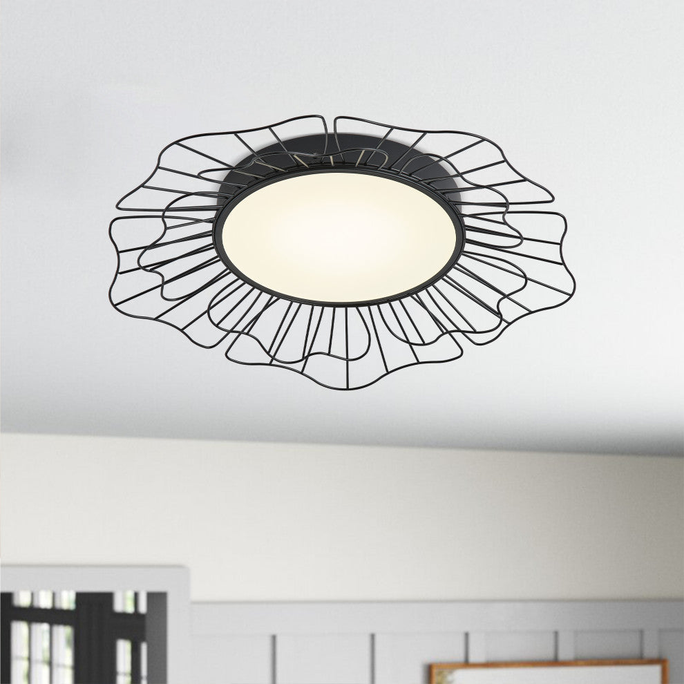 24-Inch Modern 1-Light Dimmable LED Flush Mount Ceiling Lamp