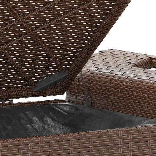 vidaXL Patio Storage Bench with Cushion, Ottoman Bench, 45.7-Inches Long, Brown