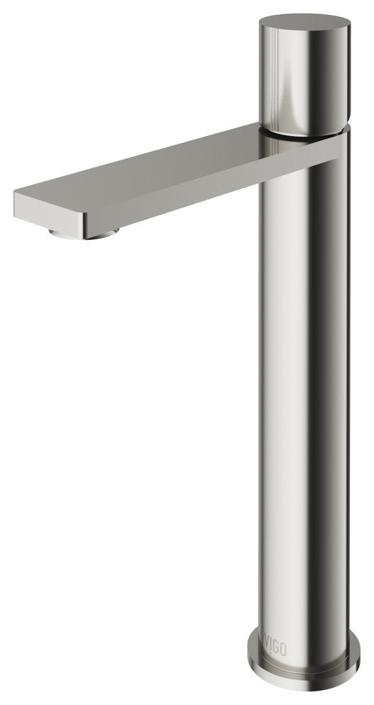 VIGO Gotham 12" H Single Handle Single Hole Bathroom Vessel Faucet, Brushed Nickel