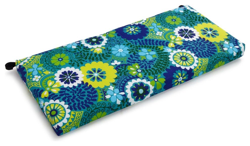 40"x19" Outdoor Spun Polyester Loveseat Cushion, Luxury Azure