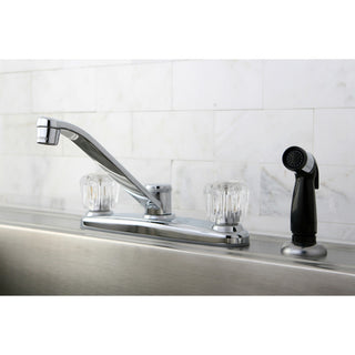 Kingston Brass Centerset Kitchen Faucet, Polished Chrome