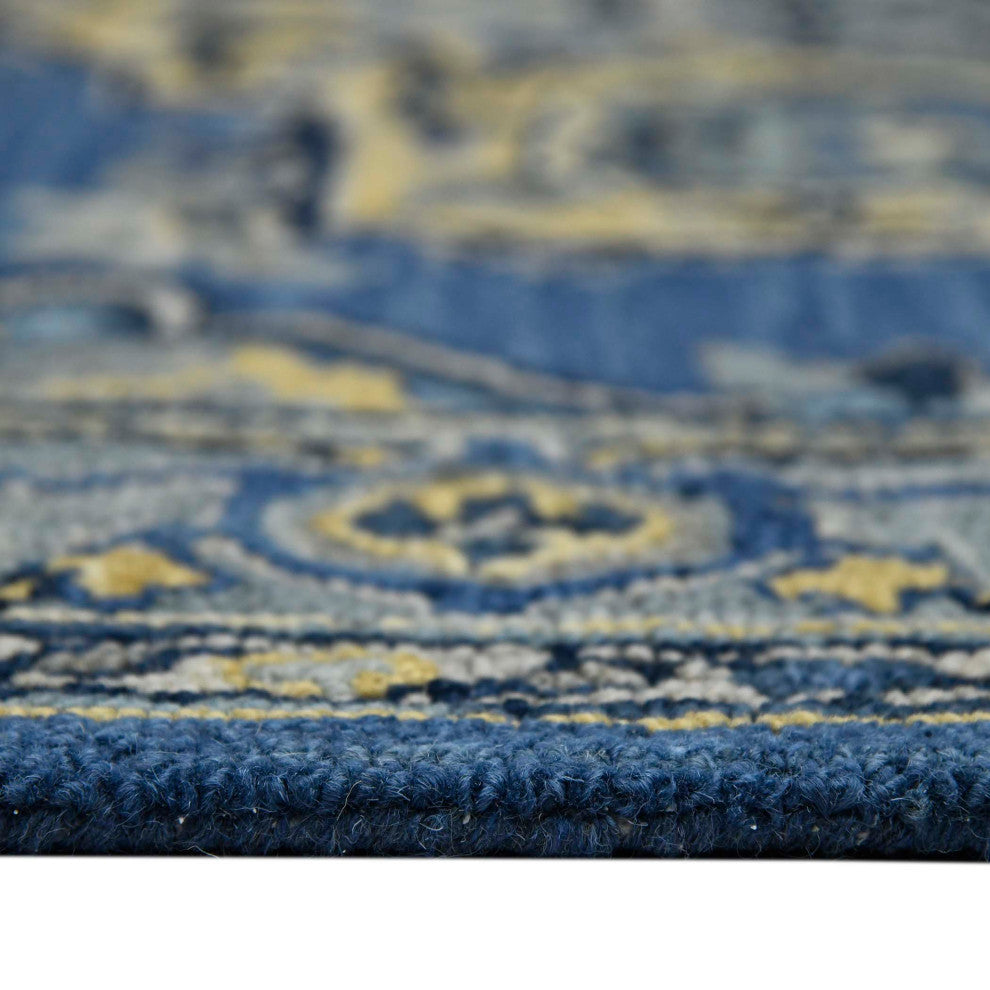Boho Roanne Area Rug, Denim Blue, 8' x 11', Medallion