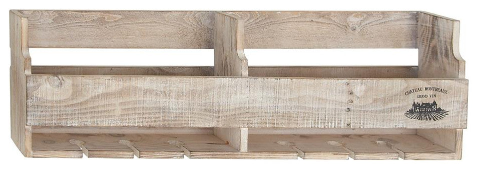 Brown Farmhouse Wall Wine Rack