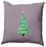 Cartoon Christmas Tree Accent Pillow, Light Purple, 18"x18"