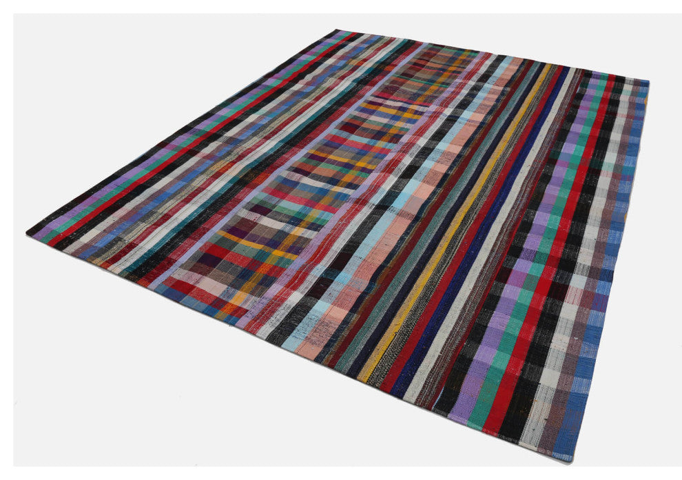 Rug N Carpet - Handmade Anatolian 8' 2'' x 10' 1'' Vintage Patchwork Kilim Rug