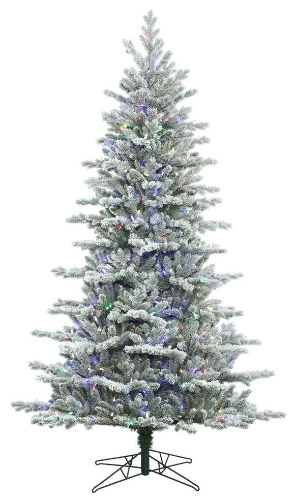 Frosted Eastern Frasier Christmas Tree, 150 LED Multi, 4.5'x33"