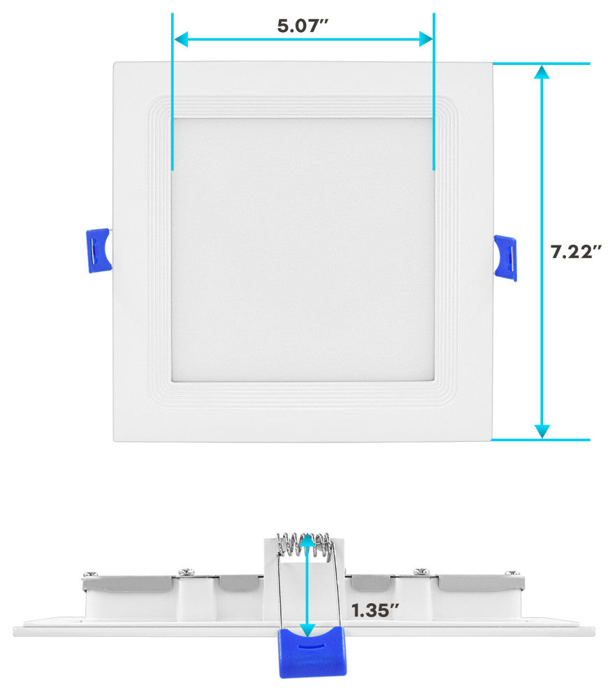 Luxrite 6" Ultra Thin LED Recessed Light 15W 5CCT 1400LM Dimmable 12PK
