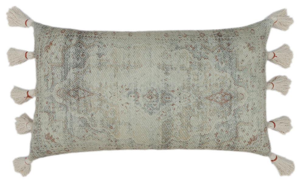 Sand Machine Woven with Tassels Lawson Throw Pillow, 16" x 26"