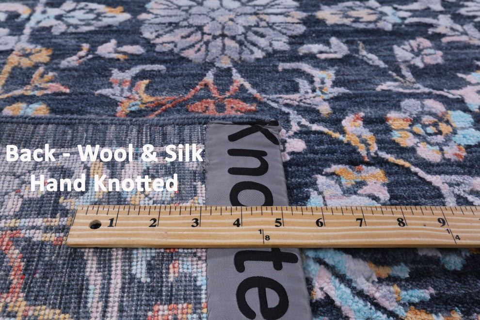 Persian Wool and Silk Hand Knotted Rug 8' 0" X 10' 0" Q8705