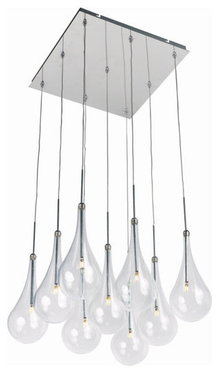 ET2 E20516 Larmes 12" LED Pendant - Polished Chrome / Clear Glass