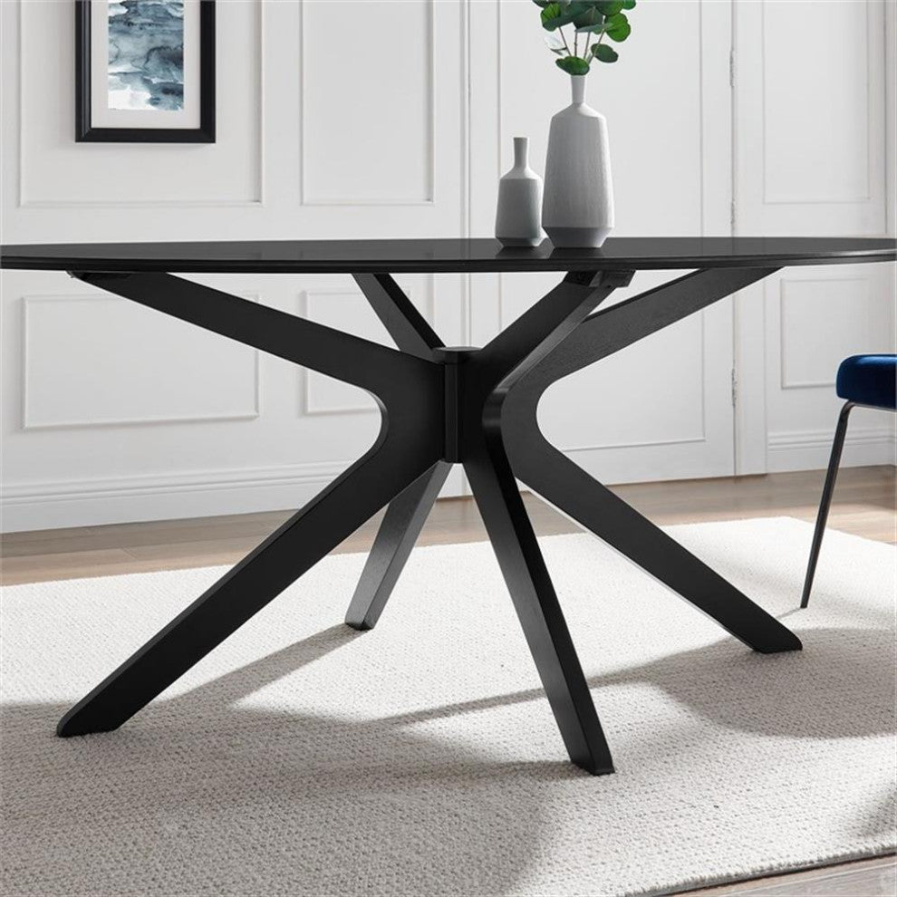Traverse 71" Oval Dining Table Black Black