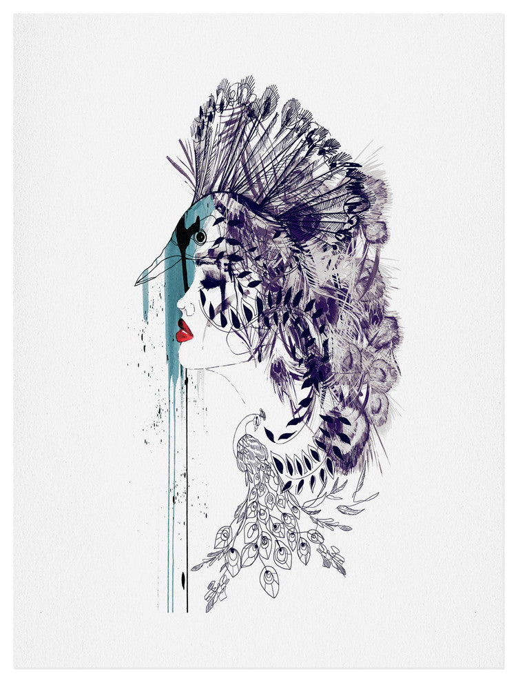 Deny Designs Holly Sharpe Peacock Girl II Art Print