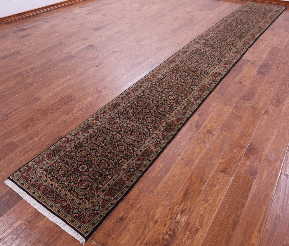 2' 4" X 17' 5" Runner Persian Hill Herati Hand-Knotted Wool Rug - Q13169
