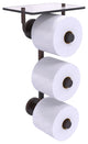 Prestige Skyline 3 Roll Toilet Paper Holder with Glass Shelf, Venetian Bronze