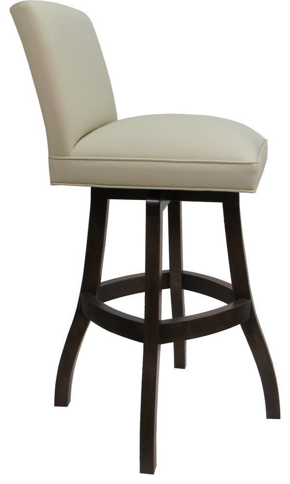 Swivel Wood Counter, Bar or Extra Tall Stool - Sommerville on S-Base, Ocean Beige Vinyl - Dark Walnut, 26"