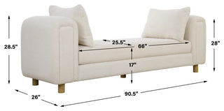 Uttermost Repose Oversized Ivory Bench
