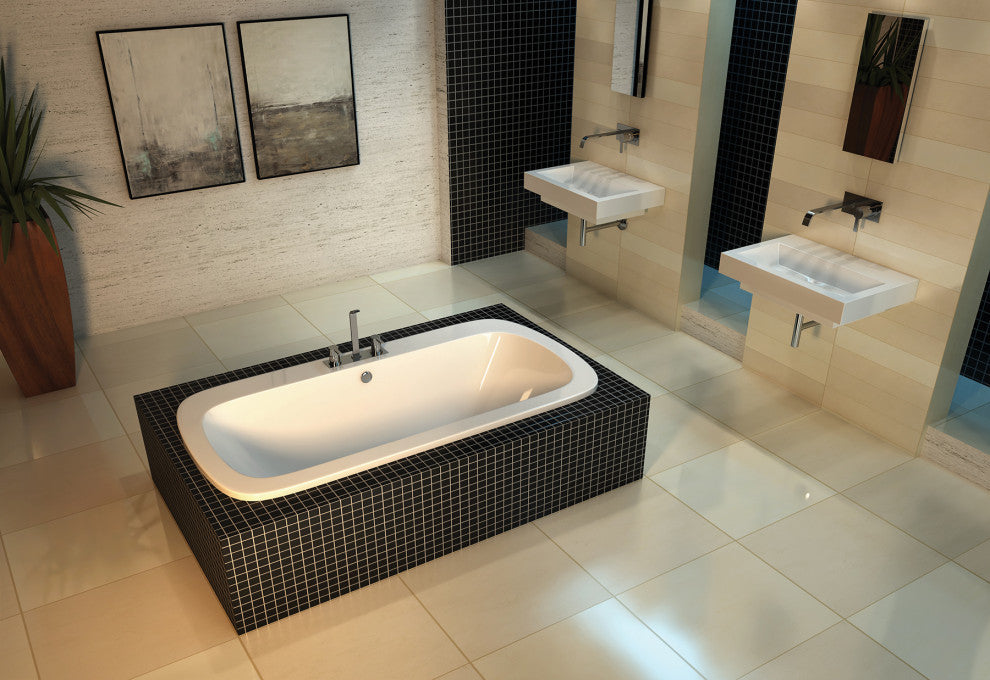 Malibu Skagen Rectangle Whirlpool Bathtub 66x34x22 Biscuit
