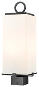 Zlite 593PHMS-BK 2-Light Outdoor Post Mount Fixture, White Opal