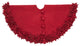 Hand Felted Wool Christmas Tree Skirt Overlapping Flowers, Maroon