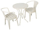 GDF Studio 3-Piece Castro Outdoor Off-White Cast Bistro Set