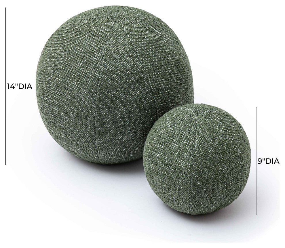 Boba Round Pillow, Forest Green Textured Basketweave, 9"