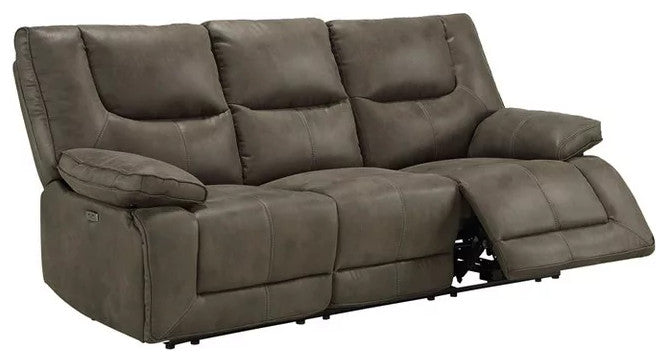 Comfortable Power Reclining Sofa, Air Leather Upholstered Seat & USB Docks, Gray