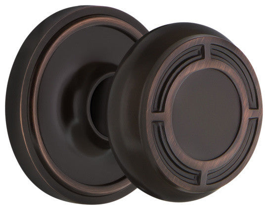 Classic Rosette Passage Mission Knob, Timeless Bronze
