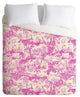 Deny Designs Rachelle Roberts Farm Land Toile In Pink Duvet Cover - Lightweight