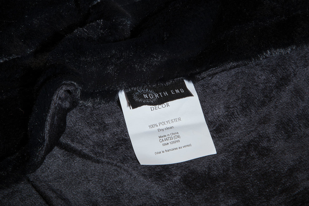 Faux Fur Throw Blanket, Black Striped Mink