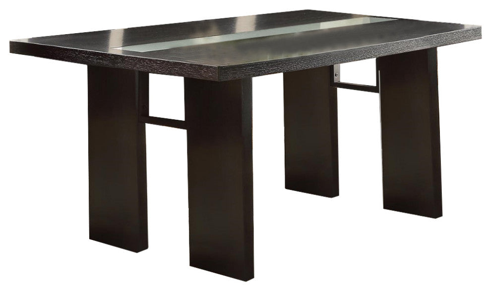 Benzara BM171303 Sturdy Wooden Dining Table, Brown