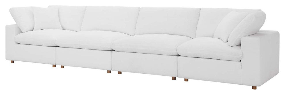 Modular Sectional Deep Sofa Set, White, Fabric, Modern, Lounge Cafe Hospitality