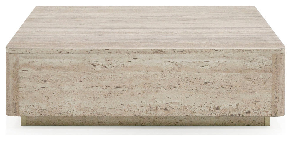 Nova Domus Roma Modern Travertine Square Coffee Table