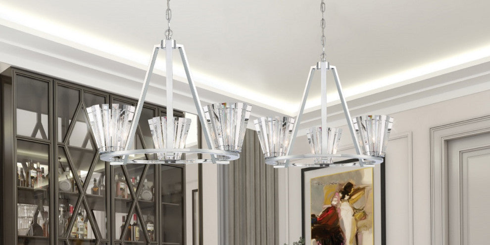 3-Light Chandelier, Chrome