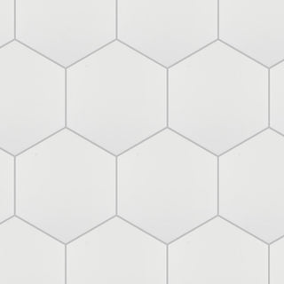 Hextile Ceramic Floor and Wall Tile, Matte Blanco, 25