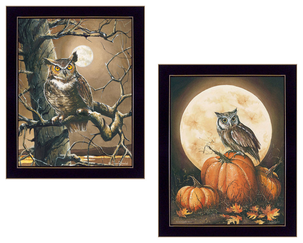 "Autumn Owls" Collection by John Rossini, Printed Framed Wall Art