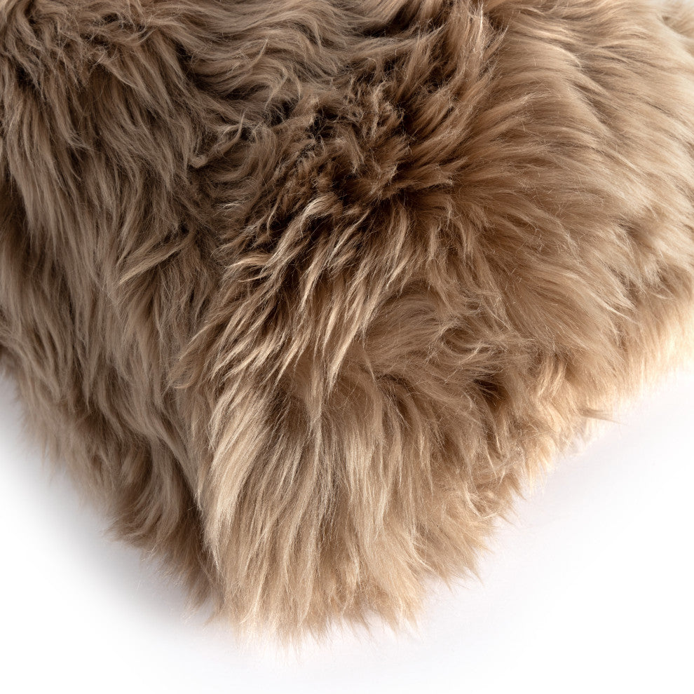 Lalo Lambskin Lumbar Pillow, Single-Taup