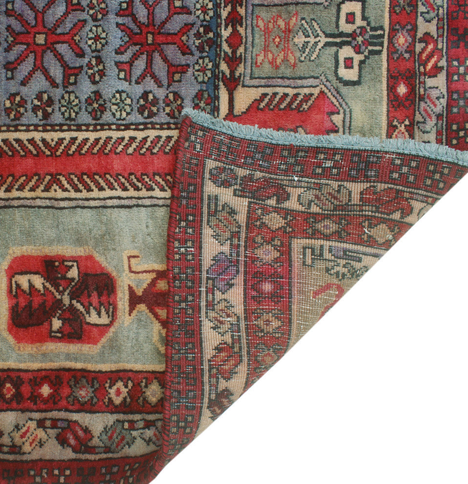 Fine Vintage Distressed Beverly Gray/Rust Runner, 4'0x10'2